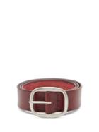 Matchesfashion.com Maximum Henry - Wide Patinated Leather Belt - Mens - Burgundy