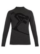 Matchesfashion.com Fusalp - Skieur Ski Jacquard Wool Blend Sweater - Mens - Dark Grey