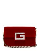 Matchesfashion.com Gucci - Broadway Crystal G Velvet Cross Body Bag - Womens - Red