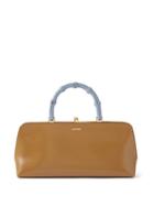 Jil Sander - Bamboo-handle Small Leather Handbag - Womens - Khaki