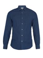 Boglioli Spread-collar Cotton-herringbone Shirt