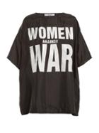 Matchesfashion.com Katharine Hamnett London - Women Against War Print Silk T Shirt - Womens - Black
