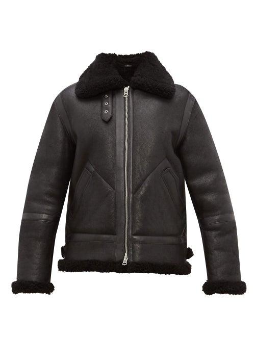 Matchesfashion.com Acne Studios - Ian Leather And Shearling Jacket - Mens - Black