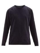 Matchesfashion.com And Wander - Fleece Panelled Sweatshirt - Mens - Navy