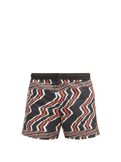 Matchesfashion.com Missoni Mare - Zigzag-print Swim Shorts - Mens - Red Multi