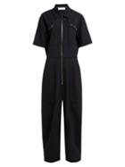 Matchesfashion.com Raey - Zip Front Wool Twill Jumpsuit - Womens - Navy