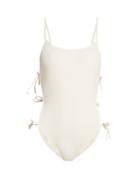 Matchesfashion.com Solid & Striped - The Lily Tie Side Swimsuit - Womens - Cream