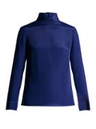 Matchesfashion.com Goat - Eve Silk Crepe Blouse - Womens - Blue