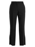 Matchesfashion.com Msgm - Slit Cuff Mid Rise Crepe Trousers - Womens - Black