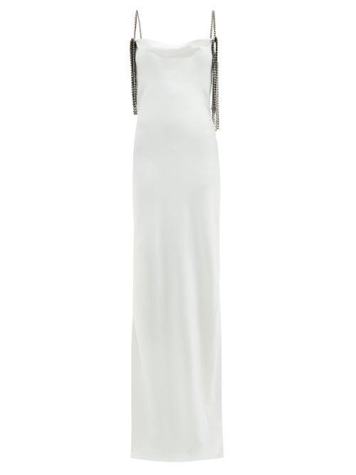 Matchesfashion.com Christopher Kane - Crystal-embellished Satin Gown - Womens - White