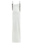 Matchesfashion.com Christopher Kane - Crystal-embellished Satin Gown - Womens - White