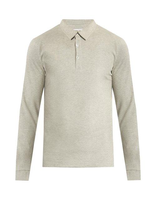 Matchesfashion.com Hamilton And Hare - Long Sleeved Cotton Polo Shirt - Mens - Grey