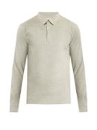 Matchesfashion.com Hamilton And Hare - Long Sleeved Cotton Polo Shirt - Mens - Grey