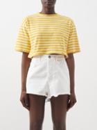 The Frankie Shop - Karina Striped Cotton-jersey Cropped Top - Womens - Yellow White