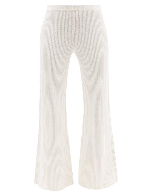 Gabriela Hearst - Nadia Rib-knitted Cashmere-blend Trousers - Womens - Ivory