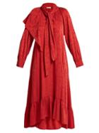 Matchesfashion.com Masscob - Brittany Silk Blend Jacquard Dress - Womens - Red