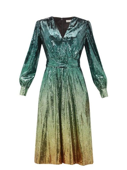 Matchesfashion.com Mary Katrantzou - Theresa Dgrad Sequinned Dress - Womens - Green Multi