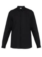 Matchesfashion.com Commas - Point Collar Linen Shirt - Mens - Black