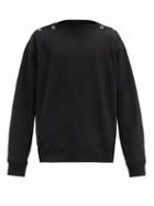 Matchesfashion.com Takahiromiyashita Thesoloist. - Press-stud Boat-neck Cotton-jersey Sweatshirt - Mens - Black