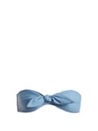 Matchesfashion.com Ephemera - Tie Front Bandeau Bikini Top - Womens - Blue