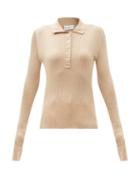 Matchesfashion.com Raey - Lightweight Silk-blend Knitted Polo Shirt - Womens - Beige