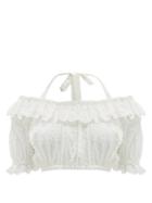 Matchesfashion.com Sir - Amelie Off The Shoulder Cotton Cropped Top - Womens - Ivory