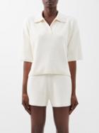 Joseph - Cropped Towelling Polo Top - Womens - Ivory