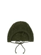 Shrimps - Bram Cable-knit Merino-blend Hat - Womens - Khaki
