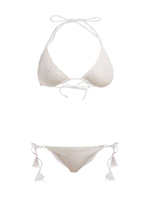 Matchesfashion.com Missoni Mare - Bridal Diamond Crochet Knit Bikini - Womens - White