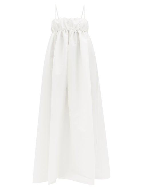 Bernadette - Birgit Gathered Taffeta Maxi Dress - Womens - Ivory