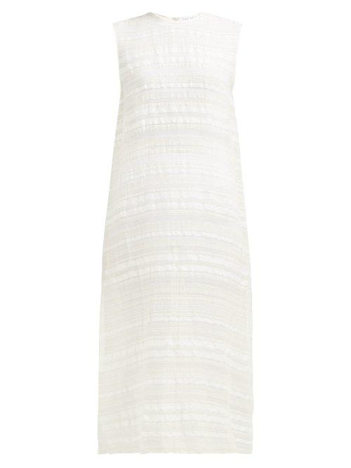 Matchesfashion.com Raey - Split Side Woven Stripe Tunic Dress - Womens - Ivory