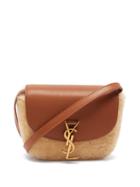 Saint Laurent - Kaia Small Shearling Cross-body Bag - Womens - Beige