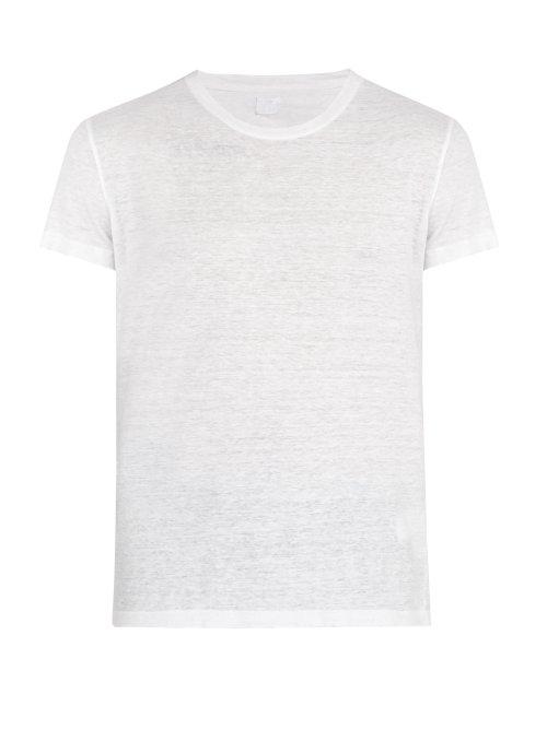 Matchesfashion.com 120% Lino - Crew Neck Linen T Shirt - Mens - White