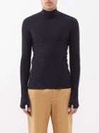 Zegna - High-neck Jersey Long-sleeved T-shirt - Mens - Black