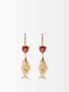 Daniela Villegas - Flechado Diamond, Sapphire & 18kt Gold Earrings - Womens - Red Multi