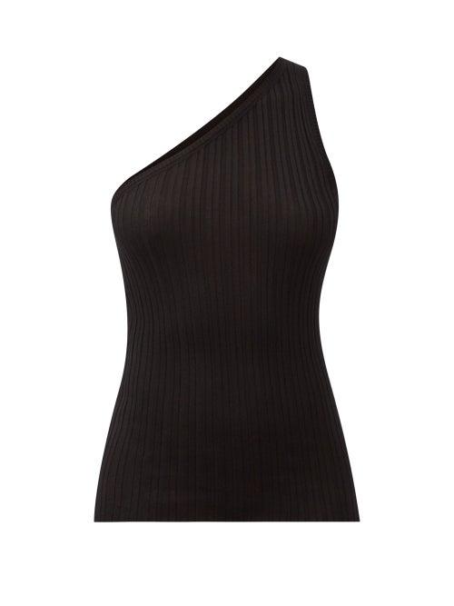 Petar Petrov - Tano One-shoulder Ribbed-silk Top - Womens - Black