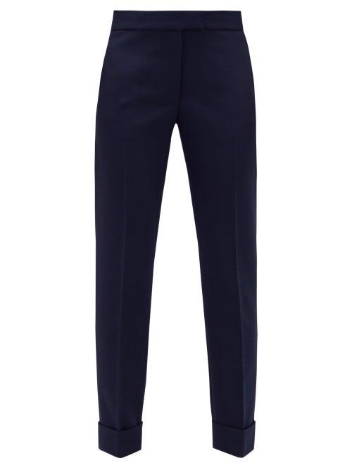 Matchesfashion.com Stella Mccartney - High-rise Wool-blend Trousers - Womens - Navy