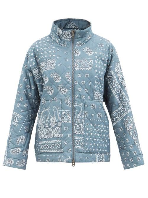 The Upside - Nicola Bandana-print Denim Jacket - Womens - Denim