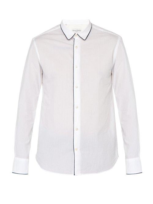 Matchesfashion.com Officine Gnrale - Gab Cotton Seersucker Shirt - Mens - White Multi
