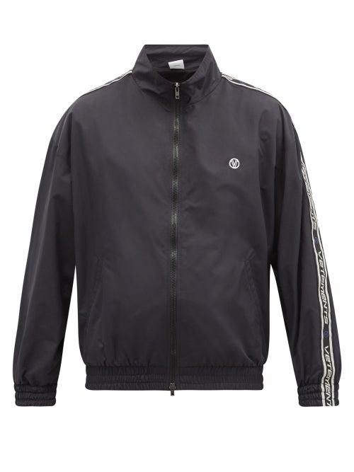 Mens Rtw Vetements - Logo-tape Zip-up Track Jacket - Mens - Black