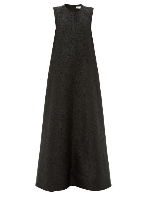 Matchesfashion.com Raey - Sleeveless Glitter-effect Trapeze Dress - Womens - Black