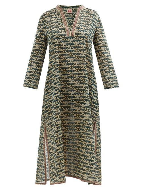 Le Sirenuse, Positano - Giada Leopard-print Cotton Kaftan - Womens - Beige Print