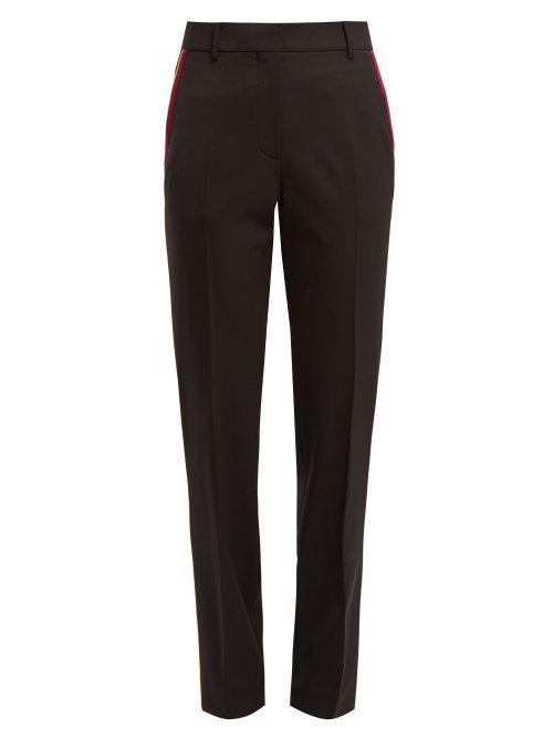 Matchesfashion.com Calvin Klein 205w39nyc - Side Stripe Stretch Wool Trousers - Womens - Black Multi