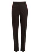 Matchesfashion.com Calvin Klein 205w39nyc - Side Stripe Stretch Wool Trousers - Womens - Black Multi
