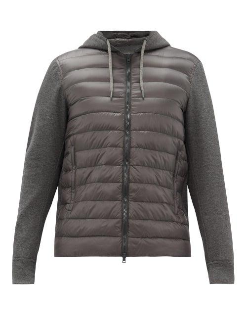Matchesfashion.com Herno - Jersey And Quilted Shell Track Top - Mens - Dark Grey