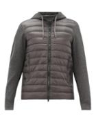 Matchesfashion.com Herno - Jersey And Quilted Shell Track Top - Mens - Dark Grey