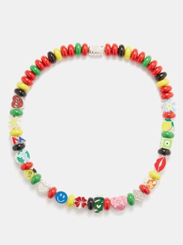 Lauren Rubinski - Sterling Silver & Enamel Beaded Necklace - Womens - Multi
