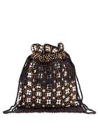 Matchesfashion.com Staud - Lance Bead Embroidered Canvas Pouch - Womens - Black Multi