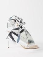 Loewe - Bow 100 Metallic-leather Sandals - Womens - Silver