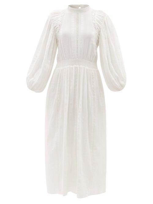 Isabel Marant Toile - Jaena Lace Cotton-voile Midi Dress - Womens - White